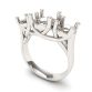 Trellis three stone ring setting