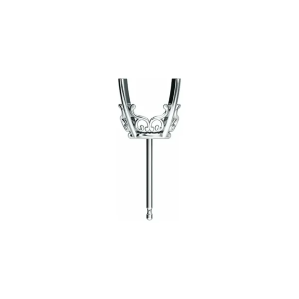 161610ws White gold vintage style earring setting
