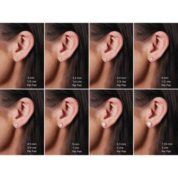 earring sizes earring sizes on the model ear