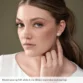 model wearing 14k white gold earrings 4 ctw