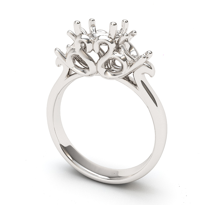 Romance Diamond Semi Mount Engagement Ring 160085-PS100 - Mann's Jewelers