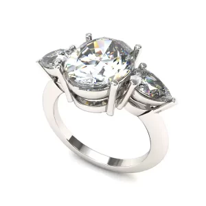 Oval Trilogy engagement ring setting in platinum