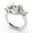 oval three stone ring setting only in 18k white gold