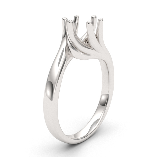 6 prong swirl ring mounting for one carat