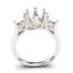 6 prong trellis deigns three stone ring setting in 18k white gold-diamonds not include.