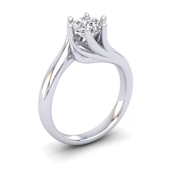 One carat swirl design solitaire engagement ring