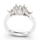 White gold tulip ring mounting for loose gemstones