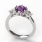 14k gold ring mounting tulip design three stone