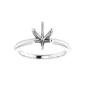 6 prong oval solitaire ring setting only 14k white gold