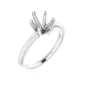 classic 6 prong oval tiffany ring setting 14k white gold