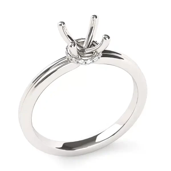 Minimalist Hidden halo ring setting for 6.5 mm diamond