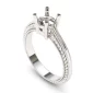 White gold Art Deco Engagement Ring with Milgrain and Hand Engraving