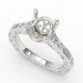 Engraved shank semi mounting ring setting with dimaonds