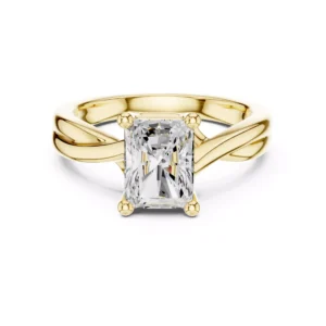 radiant cut ring mounting with twist band shank
