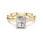 radiant cut ring mounting with twist band shank