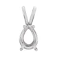 14K White Gold Pear 4-Prong Pendant Mounting