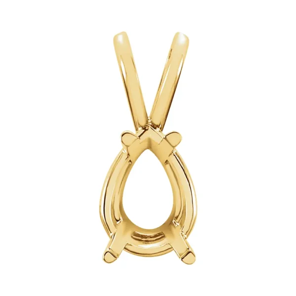 164101yellow top 4 prong pear shape pear pendant 14k gold