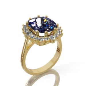 Oval Halo Cocktail Ring Semi-Mount only & Lab Diamonds